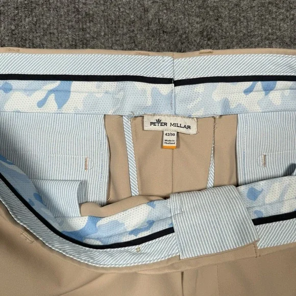 Peter Millar Pants Mens 42x30 Beige Khaki Crown Sport Pocket Golf Casual - Picture 2 of 10